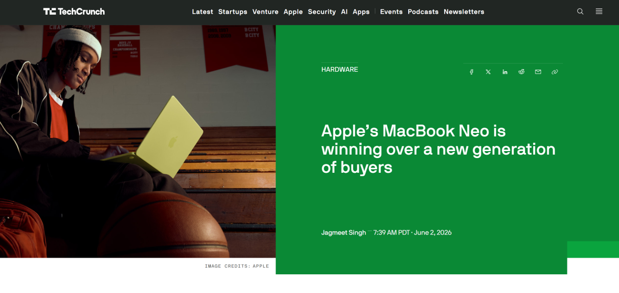 三周狂销 110 万台，MacBook Neo 上市即热销搅动笔记本行业